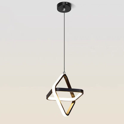 Contemporary Nordic Double Round Square Aluminum Silicone LED Pendant Light For Living Room