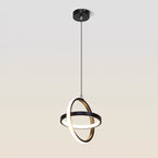 Contemporary Nordic Double Round Square Aluminum Silicone LED Pendant Light For Living Room
