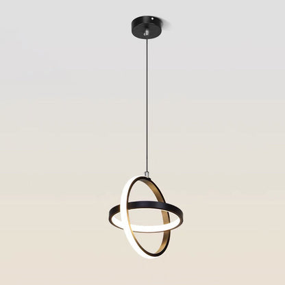 Contemporary Nordic Double Round Square Aluminum Silicone LED Pendant Light For Living Room
