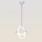 Contemporary Nordic Double Round Square Aluminum Silicone LED Pendant Light For Living Room