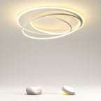Contemporary Nordic Iron Acrylic Circle Ring LED Flush Mount Ceiling Light For Bedroom