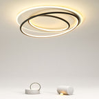 Contemporary Nordic Iron Acrylic Circle Ring LED Flush Mount Ceiling Light For Bedroom