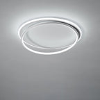 Contemporary Nordic Iron Acrylic Circle Ring LED Flush Mount Ceiling Light For Bedroom