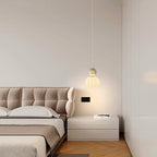 Contemporary Creative Round Pumpkin Iron Ball PE LED Pendant Light For Bedroom
