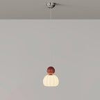 Contemporary Creative Round Pumpkin Iron Ball PE LED Pendant Light For Bedroom