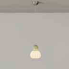 Contemporary Creative Round Pumpkin Iron Ball PE LED Pendant Light For Bedroom