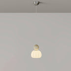 Contemporary Creative Round Pumpkin Iron Ball PE LED Pendant Light For Bedroom