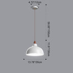 Modern Minimalist Bowl Shaped Hardware Wood 1-Light Pendant Light For Bedroom