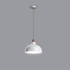 Modern Minimalist Bowl Shaped Hardware Wood 1-Light Pendant Light For Bedroom