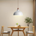 Modern Minimalist Bowl Shaped Hardware Wood 1-Light Pendant Light For Bedroom