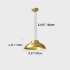 Contemporary Luxury Conical Dome Brass Wood 1-Light Pendant Light For Living Room