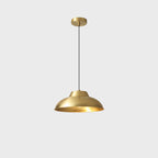 Contemporary Luxury Conical Dome Brass Wood 1-Light Pendant Light For Living Room