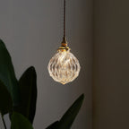 Traditional Vintage Diamond Sphere Cylinder Brass Glass 1-light Pendant Light for Bedroom BulbSquare