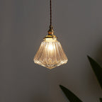 Traditional Vintage Diamond Sphere Cylinder Brass Glass 1-light Pendant Light for Bedroom BulbSquare