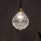 Traditional Vintage Diamond Sphere Cylinder Brass Glass 1-light Pendant Light for Bedroom BulbSquare