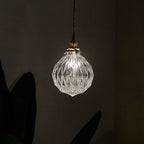 Traditional Vintage Diamond Sphere Cylinder Brass Glass 1-light Pendant Light for Bedroom BulbSquare