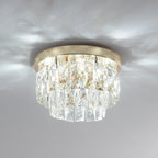 Contemporary Luxury Round Rectangle Iron Glass 5-light Semi-flush Mount Ceiling Light for Bedroom
