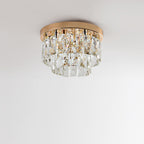 Contemporary Luxury Round Rectangle Iron Glass 5-light Semi-flush Mount Ceiling Light for Bedroom