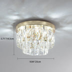 Contemporary Luxury Round Rectangle Iron Glass 5-light Semi-flush Mount Ceiling Light for Bedroom