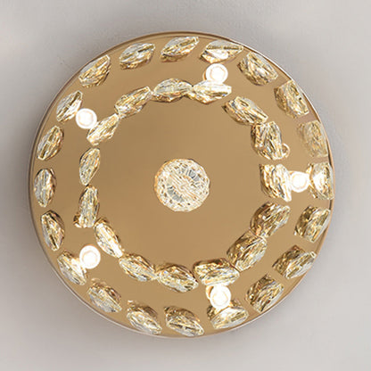 Contemporary Luxury Round Rectangle Iron Glass 5-light Semi-flush Mount Ceiling Light for Bedroom