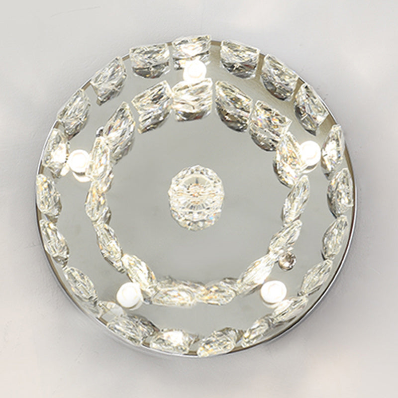 Contemporary Luxury Round Rectangle Iron Glass 5-light Semi-flush Mount Ceiling Light for Bedroom
