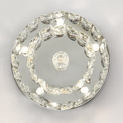 Contemporary Luxury Round Rectangle Iron Glass 5-light Semi-flush Mount Ceiling Light for Bedroom