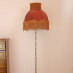 Traditional Vintage Cylinder Semicircle Tassel Fabric Copper 1-Light Standing Floor Lamp For Living Room Lumendat