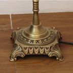 Traditional Vintage Cylinder Semicircle Tassel Fabric Copper 1-Light Standing Floor Lamp For Living Room Lumendat