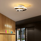 Contemporary Scandinavian Long Spiral Rectangle Cylinder Aluminum Iron Silicone LED Semi-Flush Mount Ceiling Light For Living Room