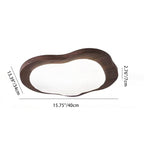 Traditional Vintage Pebble Woodgrain Hardware PVC LED Flush Mount Ceiling Light For Bedroom