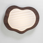 Traditional Vintage Pebble Woodgrain Hardware PVC LED Flush Mount Ceiling Light For Bedroom
