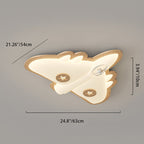 Contemporary Creative Cartoon Airplane Rubberwood PE LED Flush Mount Ceiling Light For Bedroom