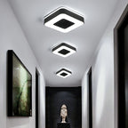 Modern Minimalist Round Square Cylinder Hollow Iron Acrylic LED Flush Mount Ceiling Light For Living Room