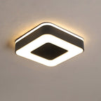 Modern Minimalist Round Square Cylinder Hollow Iron Acrylic LED Flush Mount Ceiling Light For Living Room