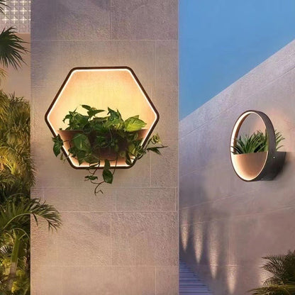 Contemporary Scandinavian Waterproof Round Hexagonal Semicircular Trapezoidal Stainless Steel Aluminum LED Outdoor Wall Sconce Lamp For Garden