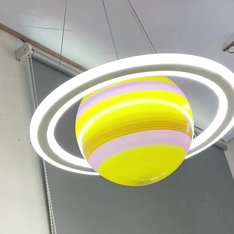 Lumendat Modern Minimalist Cartoon Kids Ball Circle Planet Iron PVC 1-Light Pendant Light For Bedroom Lumendat