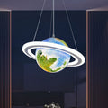 Lumendat Modern Minimalist Cartoon Kids Ball Circle Planet Iron PVC 1-Light Pendant Light For Bedroom Lumendat