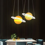 Lumendat Modern Minimalist Cartoon Kids Ball Circle Planet Iron PVC 1-Light Pendant Light For Bedroom Lumendat