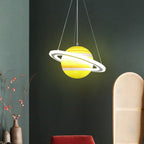 Lumendat Modern Minimalist Cartoon Kids Ball Circle Planet Iron PVC 1-Light Pendant Light For Bedroom Lumendat