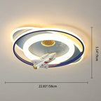 Contemporary Creative Cartoon Kids Astronaut Rocket Princess Round Oval Iron Acrylic LED Flush Mount Ceiling Light for Bedroom
