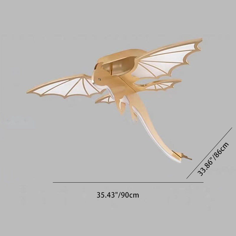 Contemporary Creative Cartoon Kids Dinosaur Oval Chassis Iron PVC Acrylic LED Semi-Flush Mount Ceiling Light Kids Light For Bedroom Lumendat