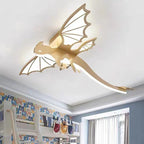 Contemporary Creative Cartoon Kids Dinosaur Oval Chassis Iron PVC Acrylic LED Semi-Flush Mount Ceiling Light Kids Light For Bedroom Lumendat
