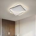 Contemporary Scandinavian Square Scalloped Round Cascading Feather Pattern Iron Aluminum Acrylic LED Flush Mount Ceiling Light For Bedroom