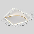 Contemporary Scandinavian Square Scalloped Round Cascading Feather Pattern Iron Aluminum Acrylic LED Flush Mount Ceiling Light For Bedroom