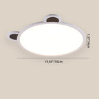 Modern Minimalist Cartoon Kids Round Half Circle Bear Aluminum Acrylic LED Flush Mount Ceiling Light For Bedroom