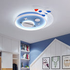 Lumendat Contemporary Creative Cartoon Kids Rocket Planet Stars Round Iron Acrylic LED Flush Mount Ceiling Light For Bedroom Lumendat