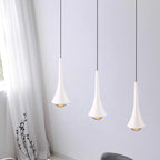 Modern Minimalist Flared Ball Liftable Aluminum Glass LED Pendant Light for Bedroom BulbSquare
