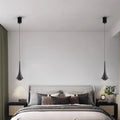 Modern Minimalist Flared Ball Liftable Aluminum Glass LED Pendant Light for Bedroom BulbSquare