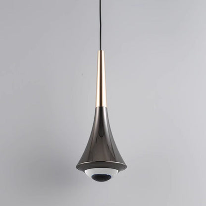 Modern Minimalist Flared Ball Liftable Aluminum Glass LED Pendant Light for Bedroom