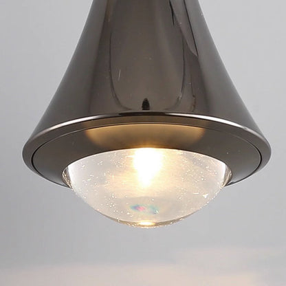 Modern Minimalist Flared Ball Liftable Aluminum Glass LED Pendant Light for Bedroom